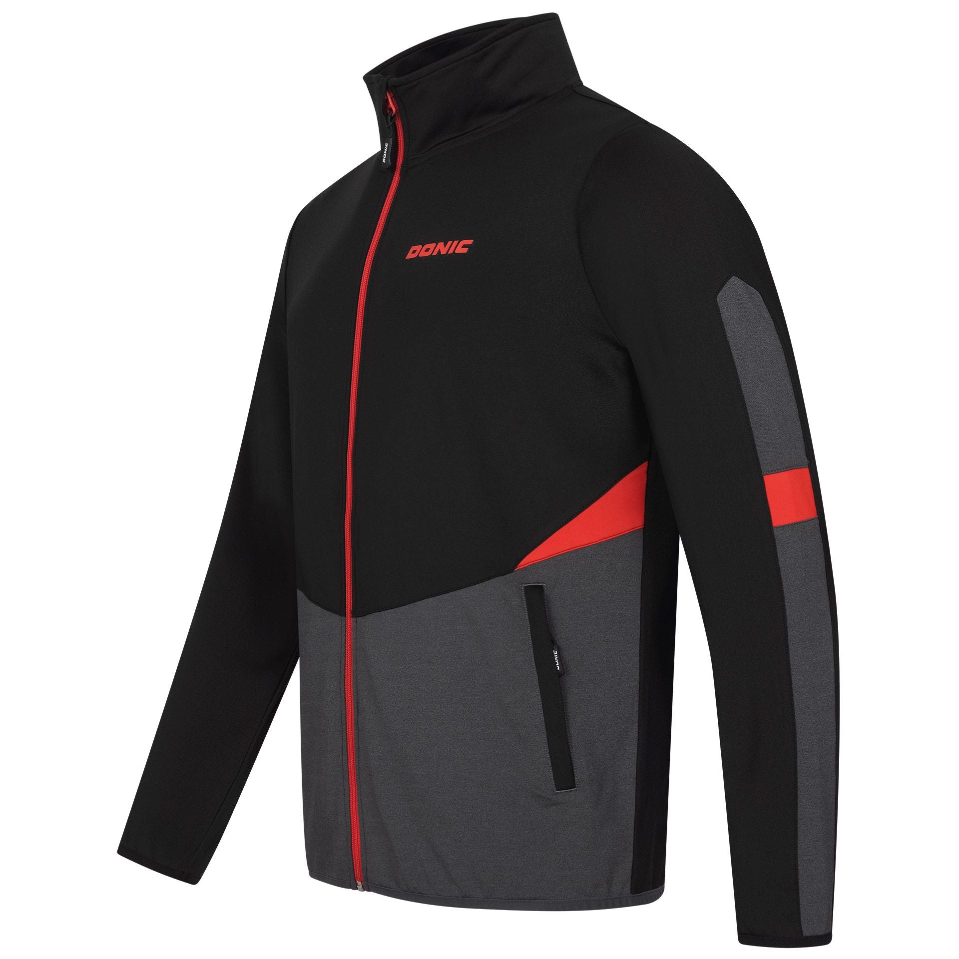 Donic Tracksuitjacket Trail Junior black/anthracite/red